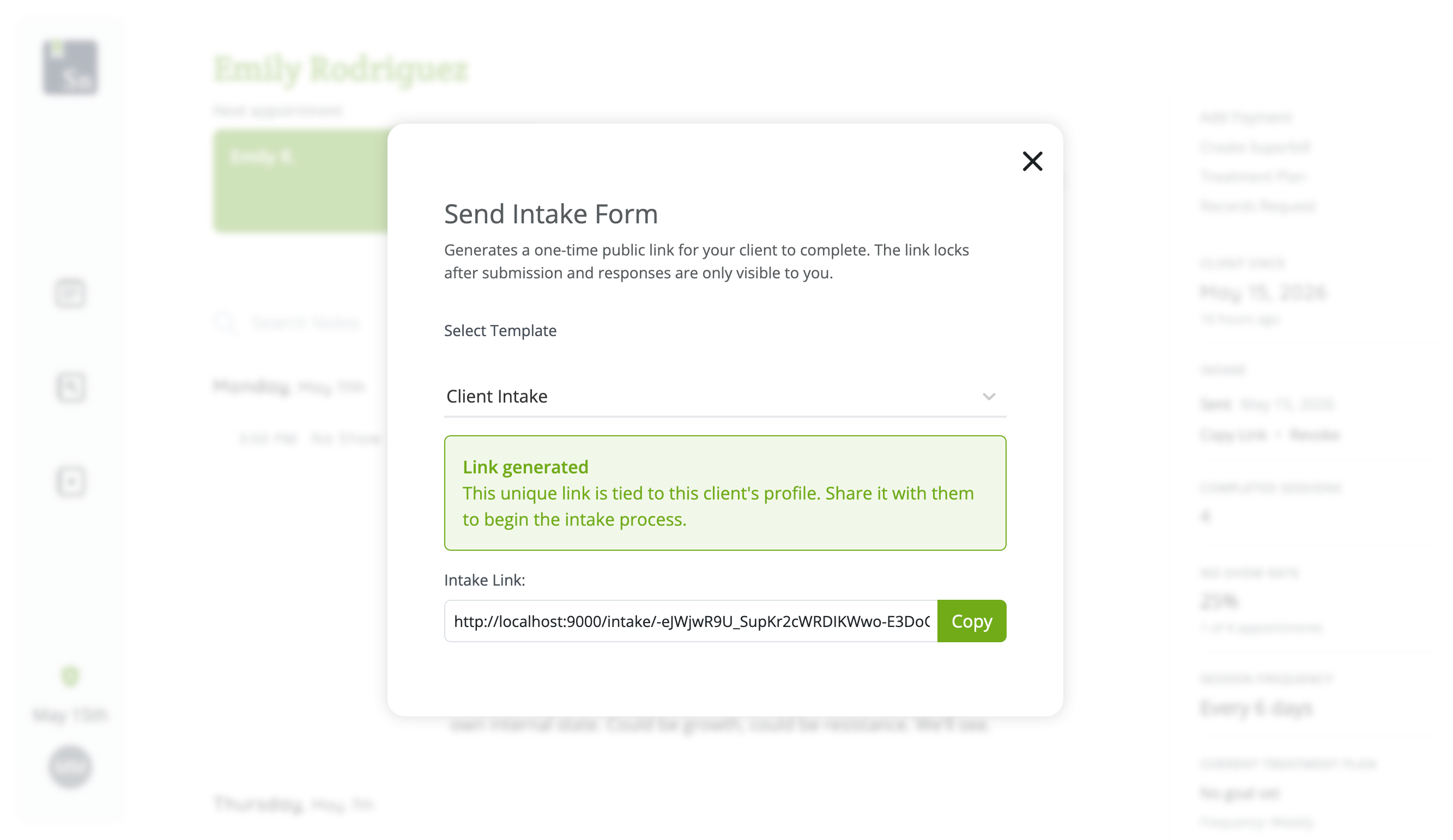 ShrinkNotes intake form management